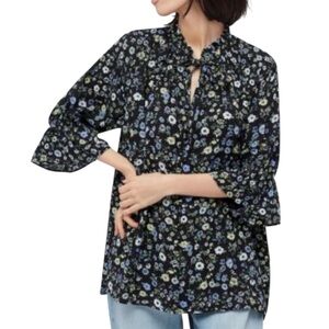 Uniqlo x Paul & Joe floral short sleeve loose fit blouse L excellent condition